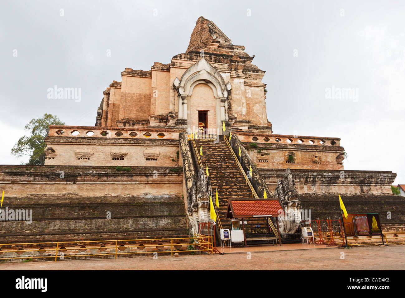 Wat Chedi Luang temple in Chiang Mai, Thailand. Stock Photo