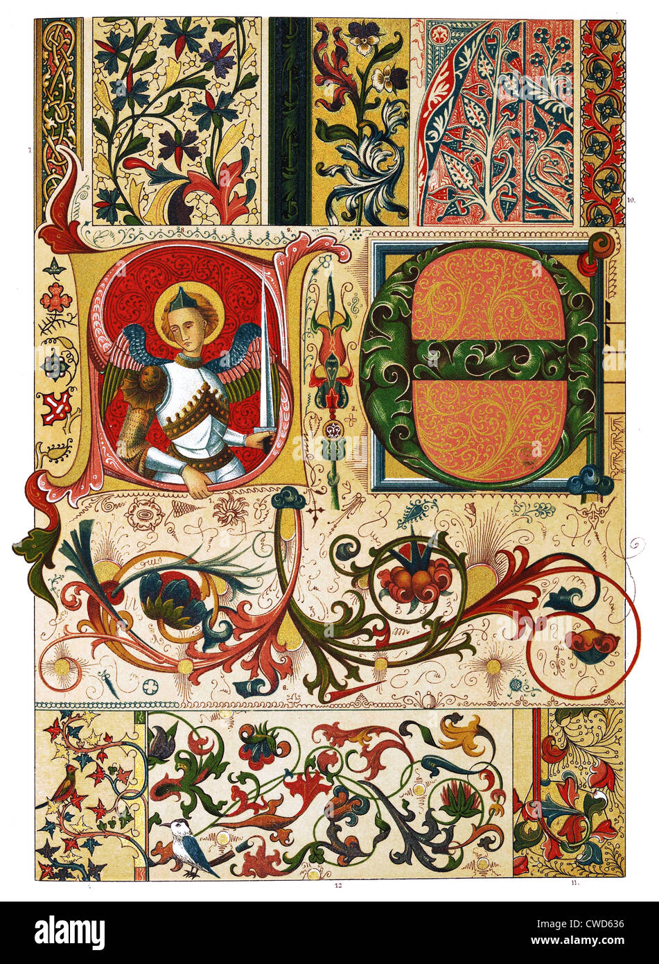 Gothic manuscript painting Stock Photo