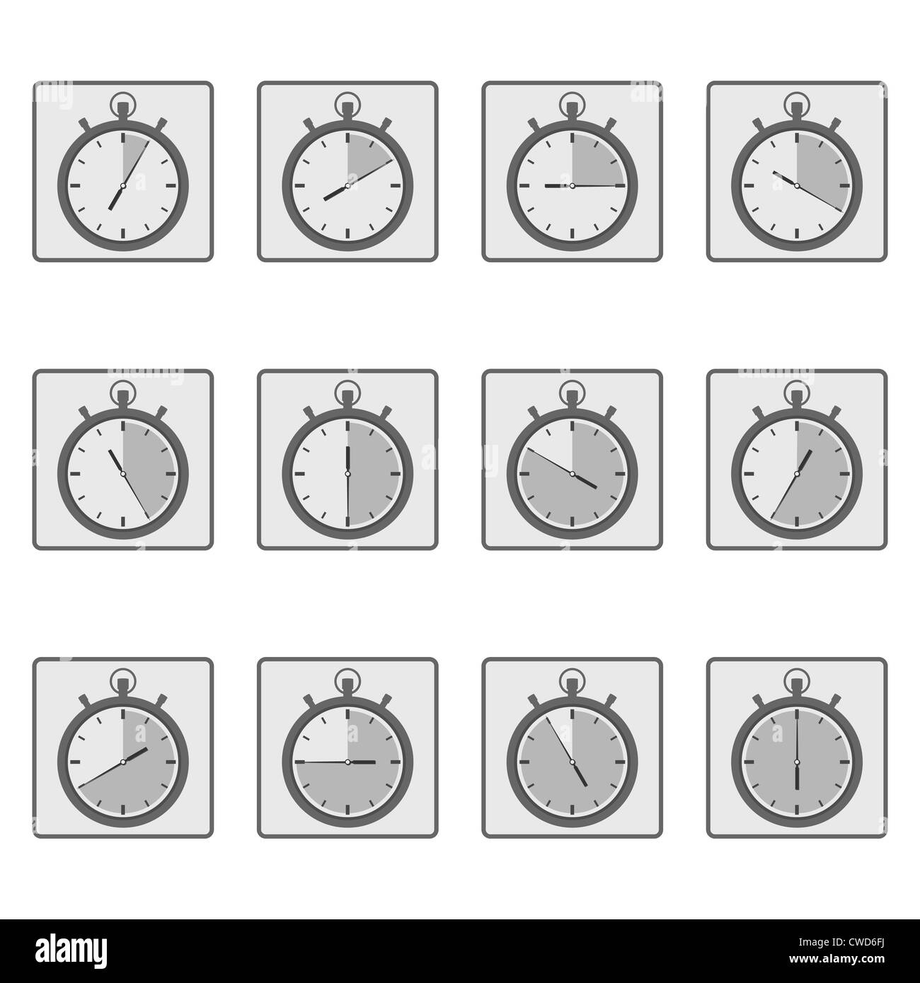 Set of simple icons of timers Stock Photo