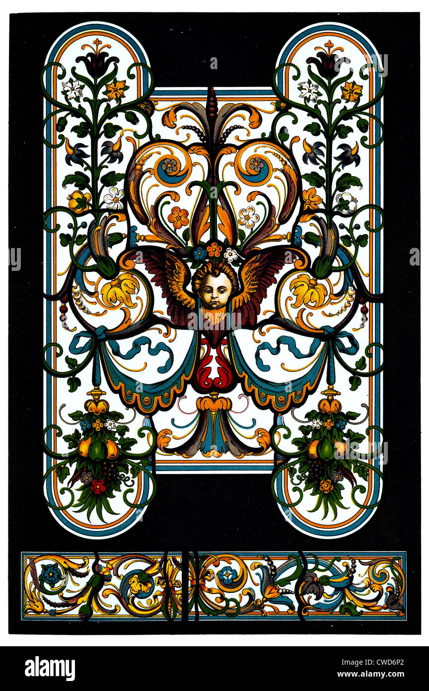 Renaissance German stained glass Stock Photo
