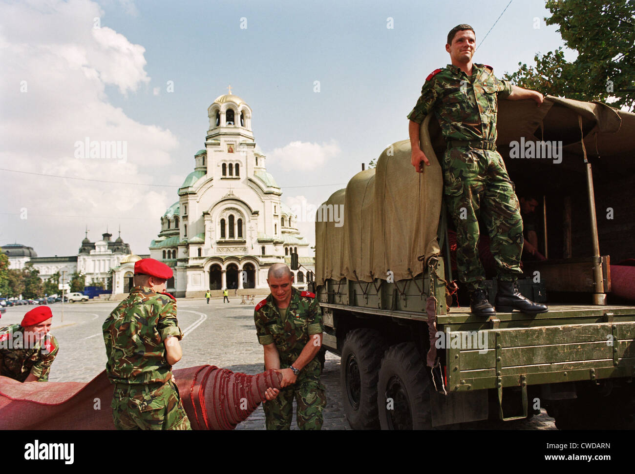 Recruits of the Bulgarian army after a ceremony in Sofia Stock Photo