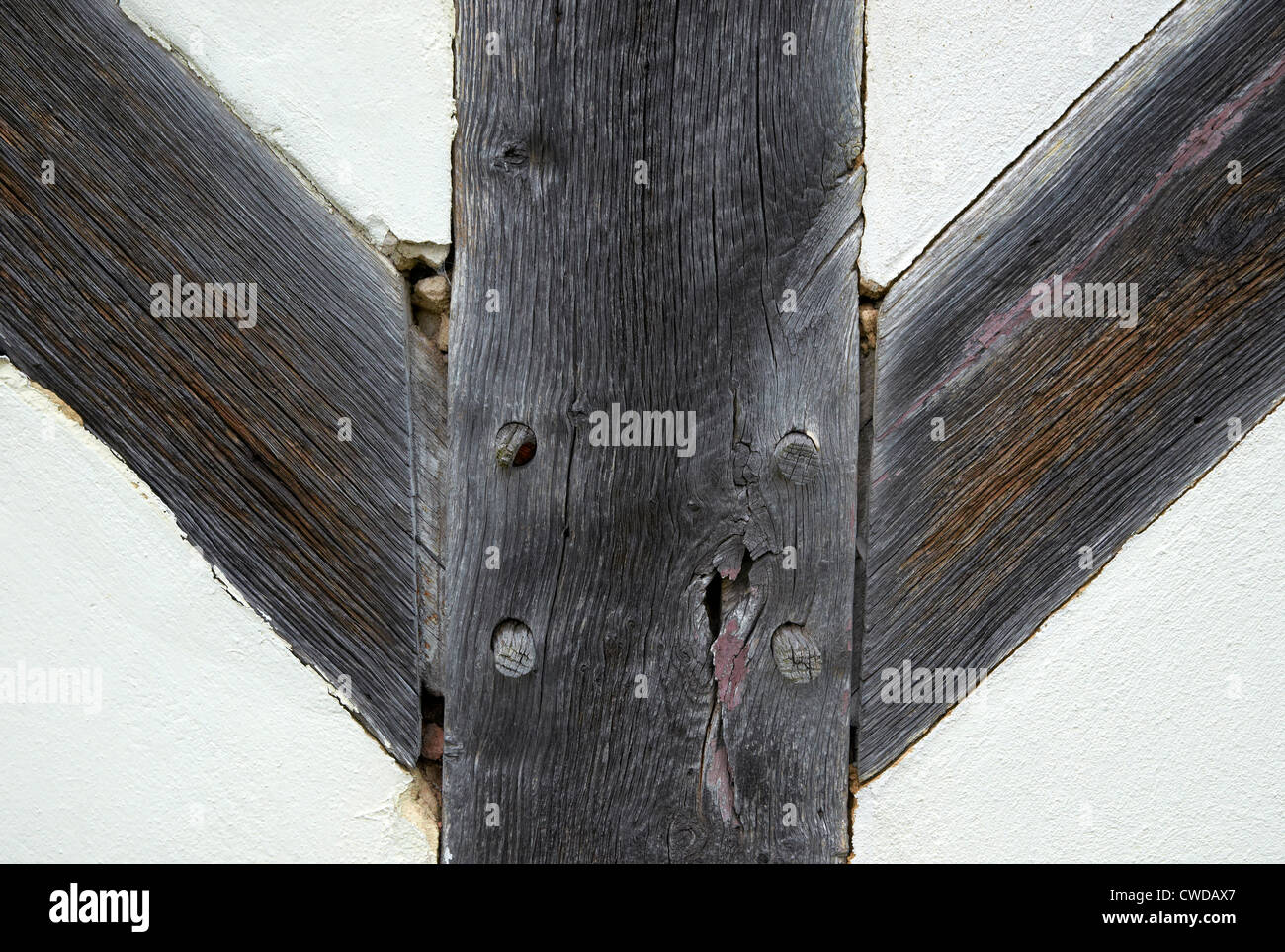 Joints in oak framing of a timber framed building built during the Arts