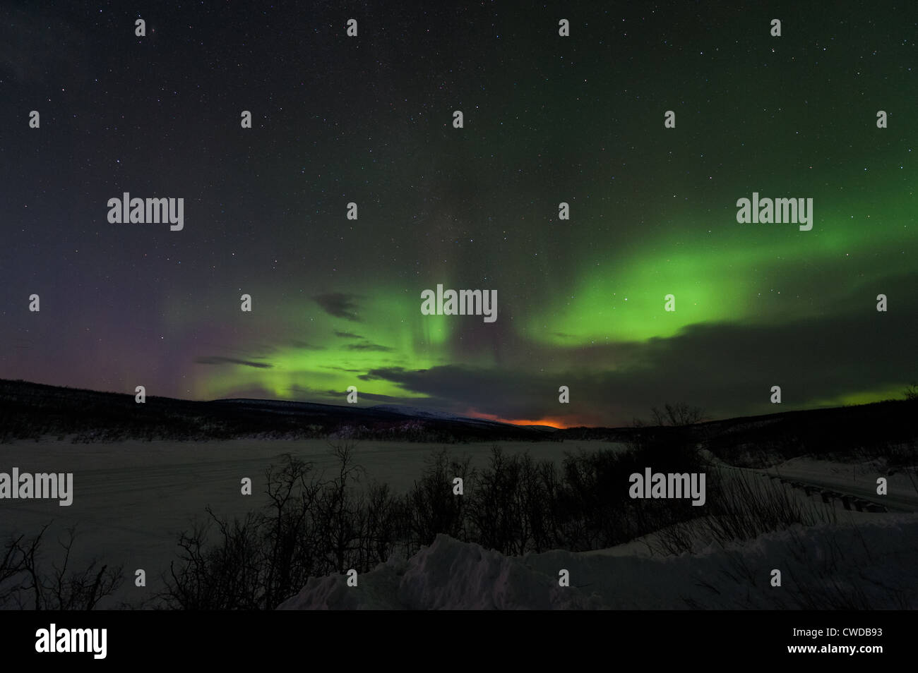 Northern lights, aurora borealis, Alta, Norway winter Stock Photo