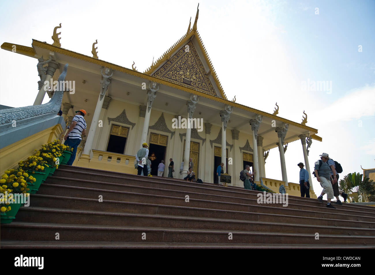 Horizontal view of the grand entrance to the Throne Hall at the Royal Palace in Phnom Penh, Cambodia Stock Photo