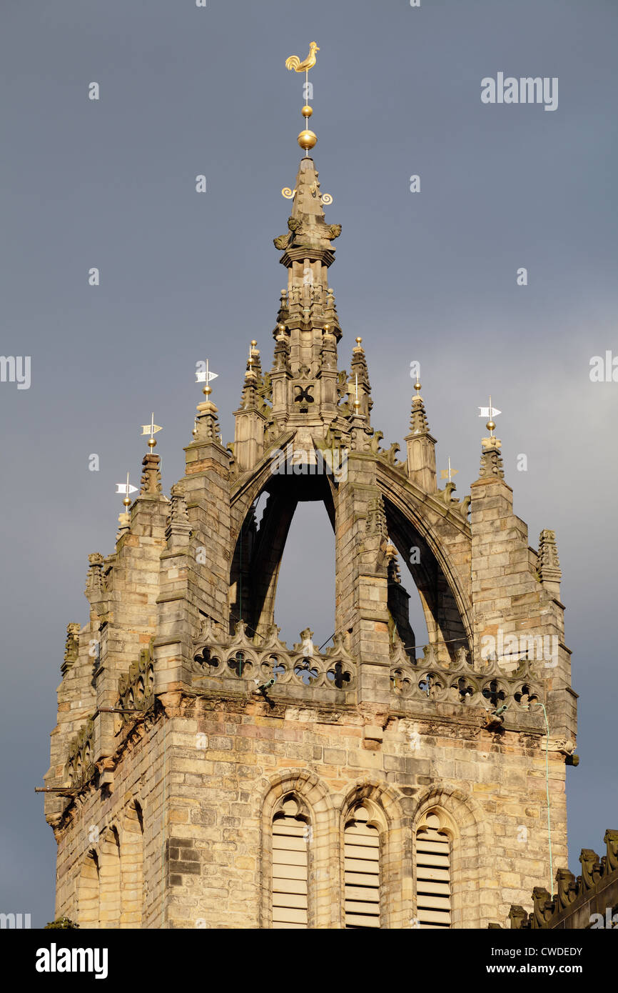 St Giles Cathedral Crown Spire, Old Town, High Street, Royal Mile, Edinburgh city centre, Scotland, UK Stock Photo