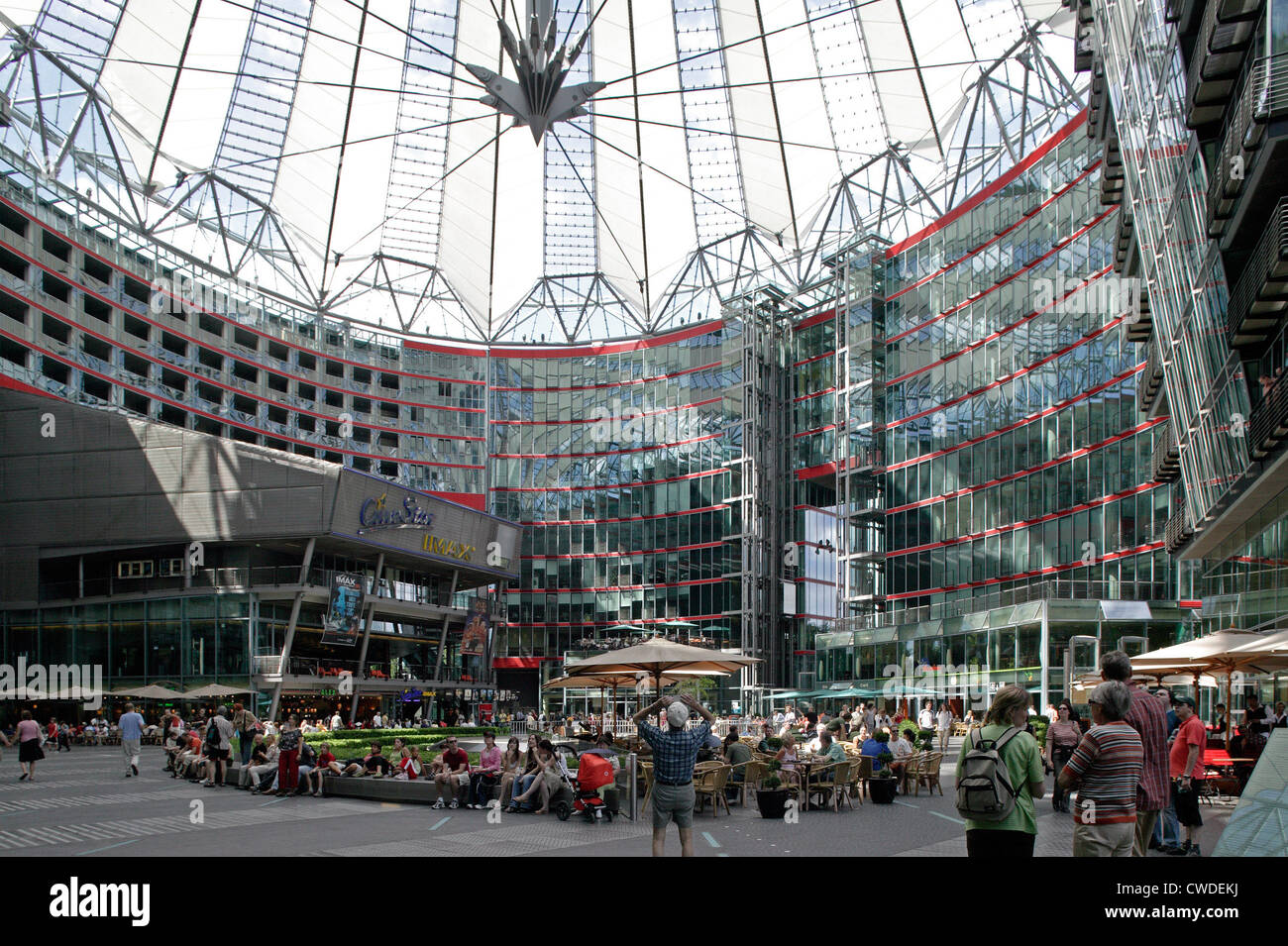 Berlin, Atrium of the Sony Center at Potsdamer Platz Stock Photo - Alamy