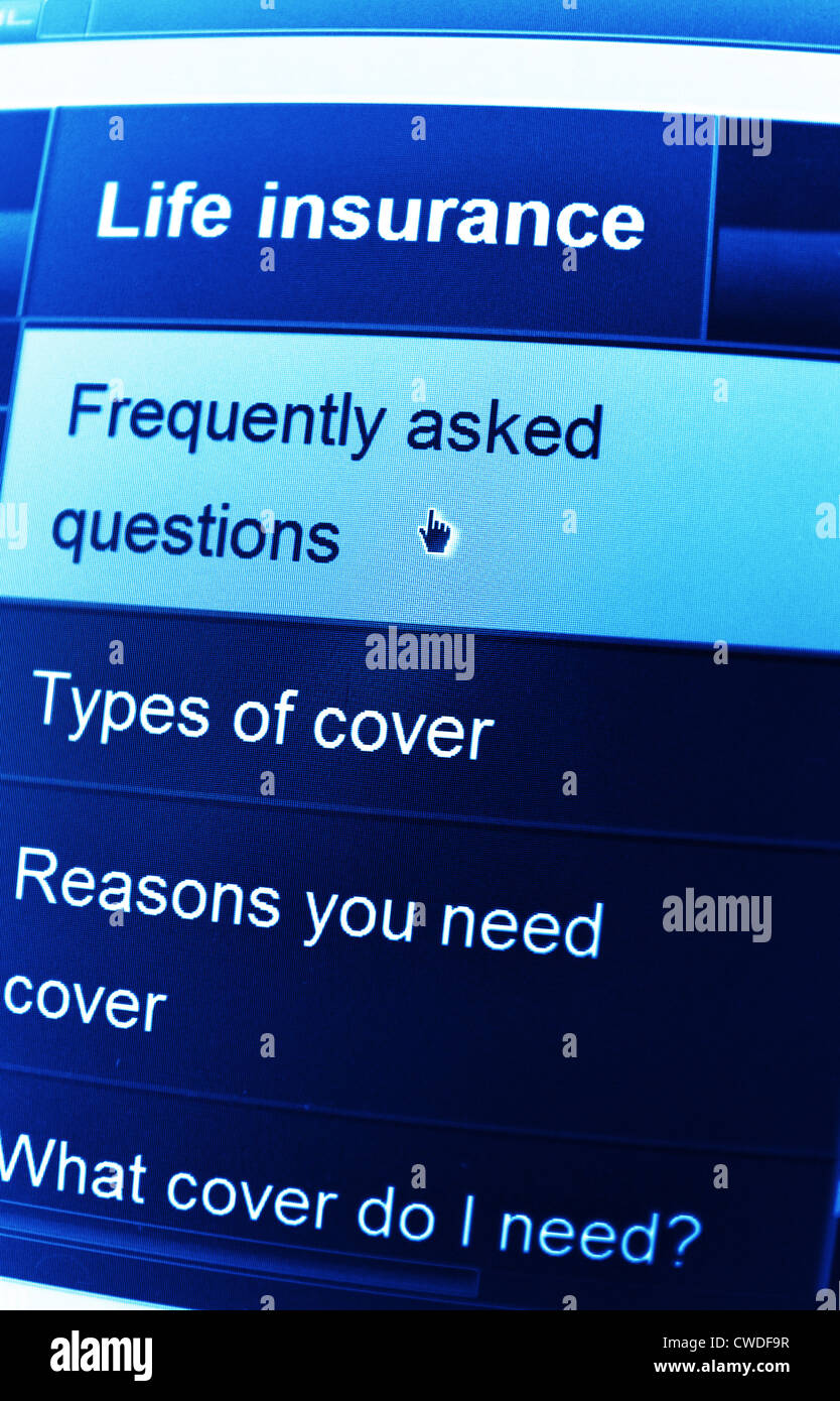 Open Computer Screen Insurance Life insurance concept with electronic menu on computer screen Stock ...