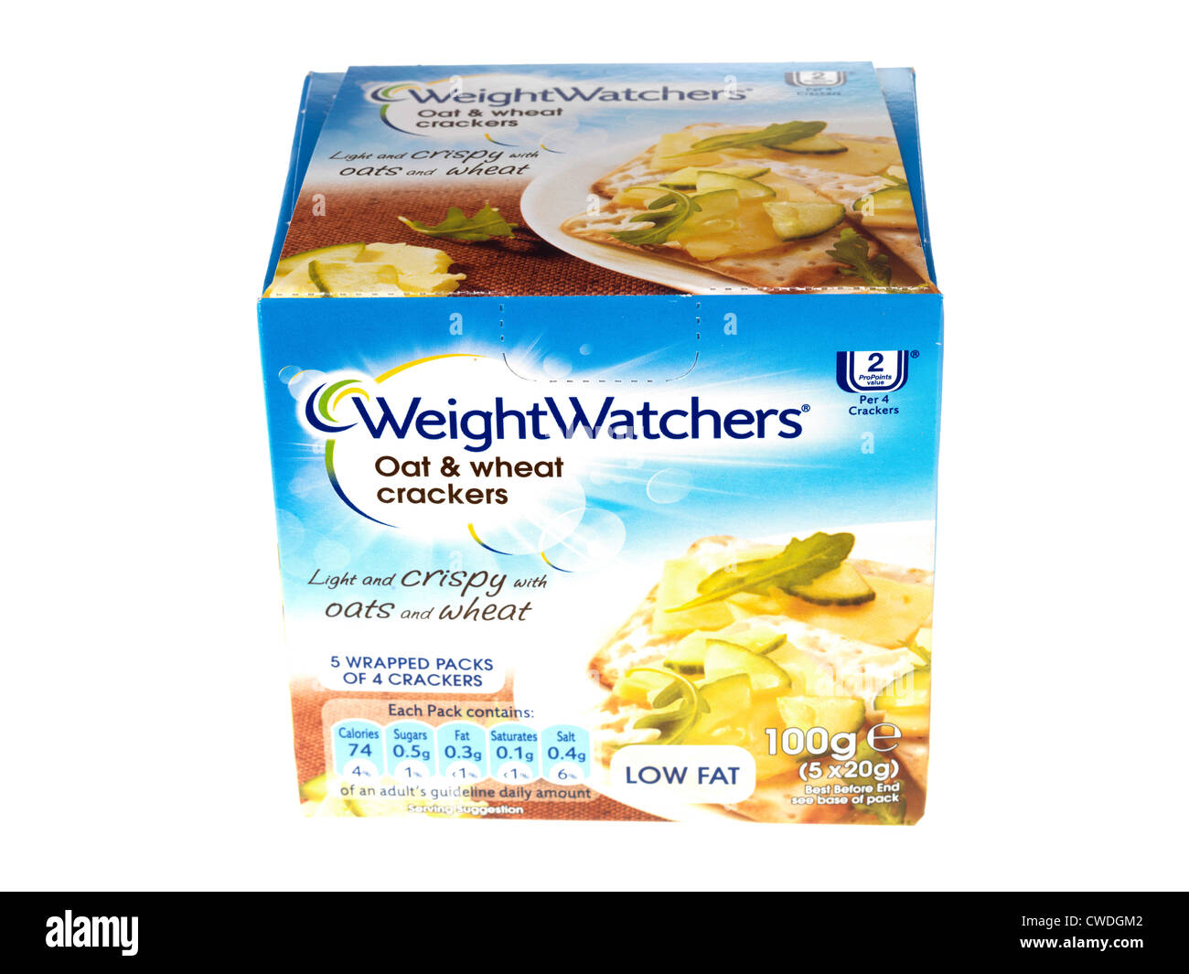 Weight Watchers Oat and Wheat Crackers Stock Photo