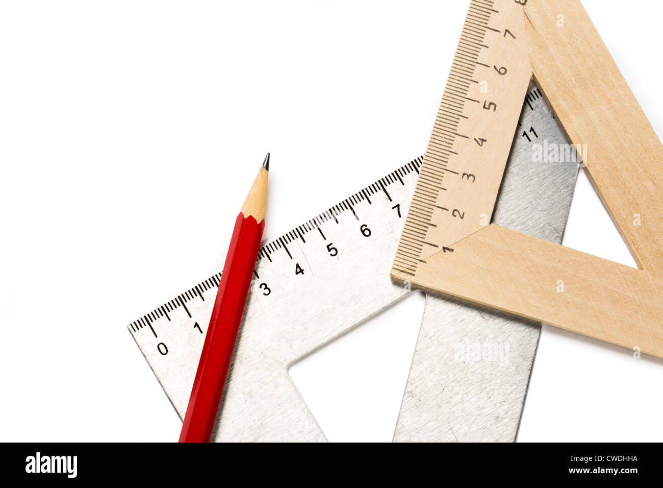 Drafting tools on white background Stock Photo Alamy
