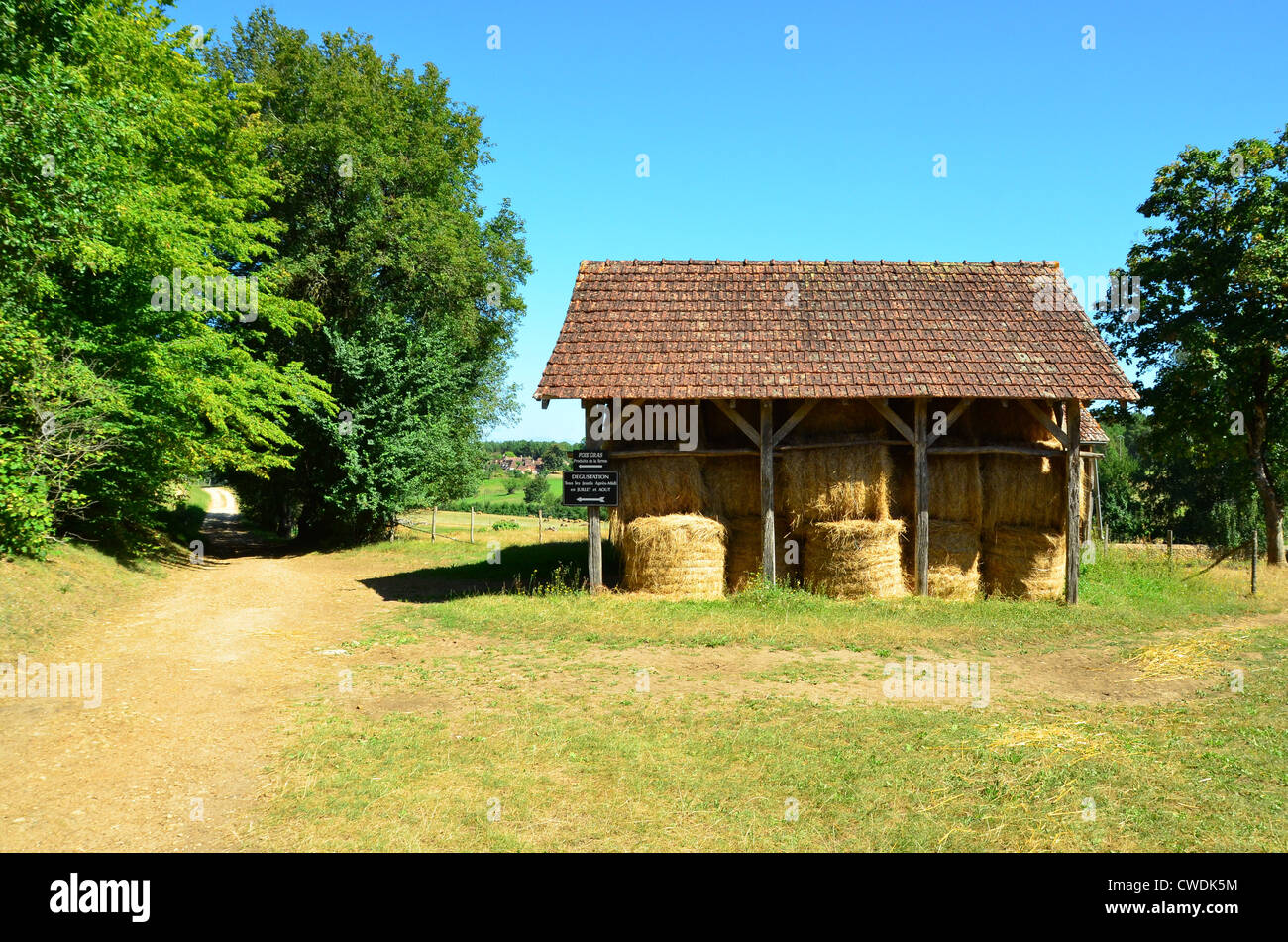 Hay Shed in the Périgord, France Stock Photo