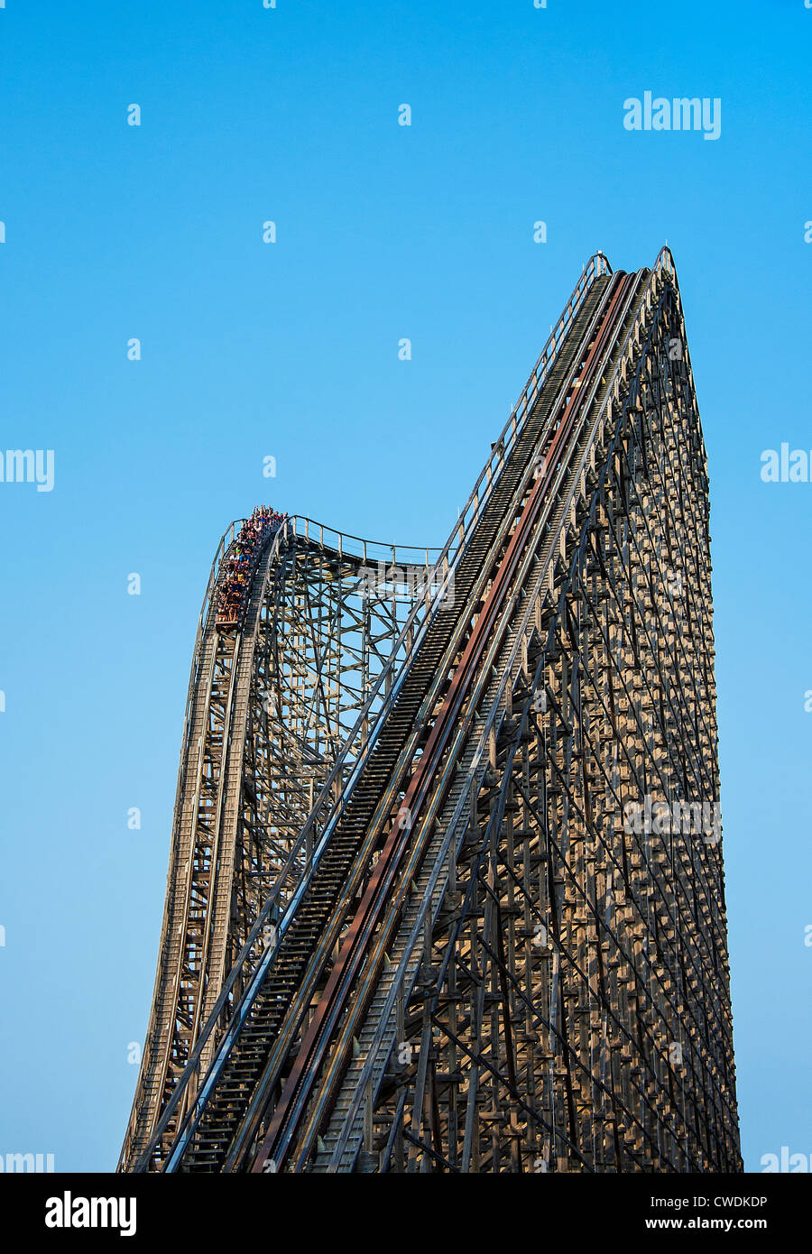 El Toro wooden roller coaster, Great Adventure, Six Flags, New Jersey, USA Stock Photo