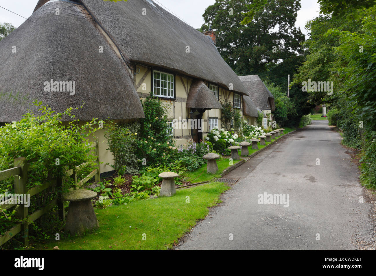Thatched Cottage in Wherwell Village. Hampshire. England. UK Stock