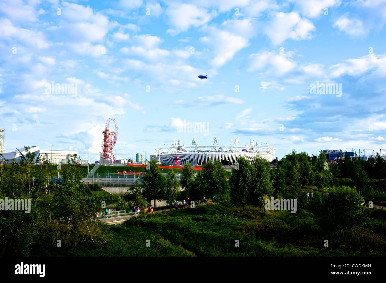 Olympic Stadium and the Orbit Olympic Park London 2012 Stock Photo