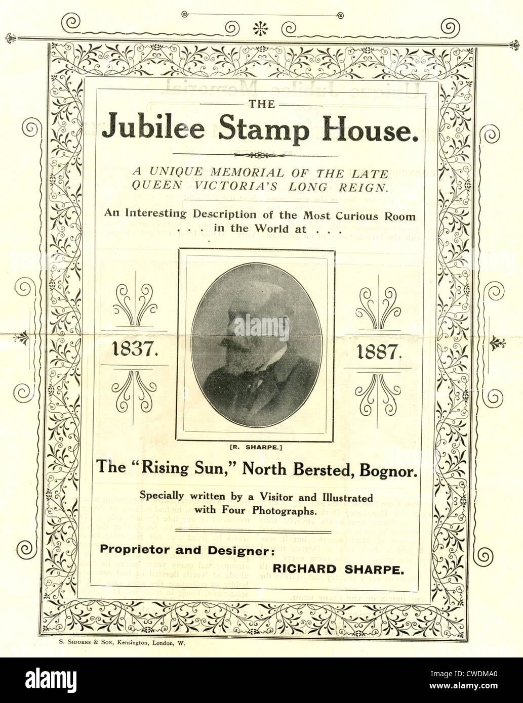Souvenir leaflet of the Jubilee Stamp House Stock Photo