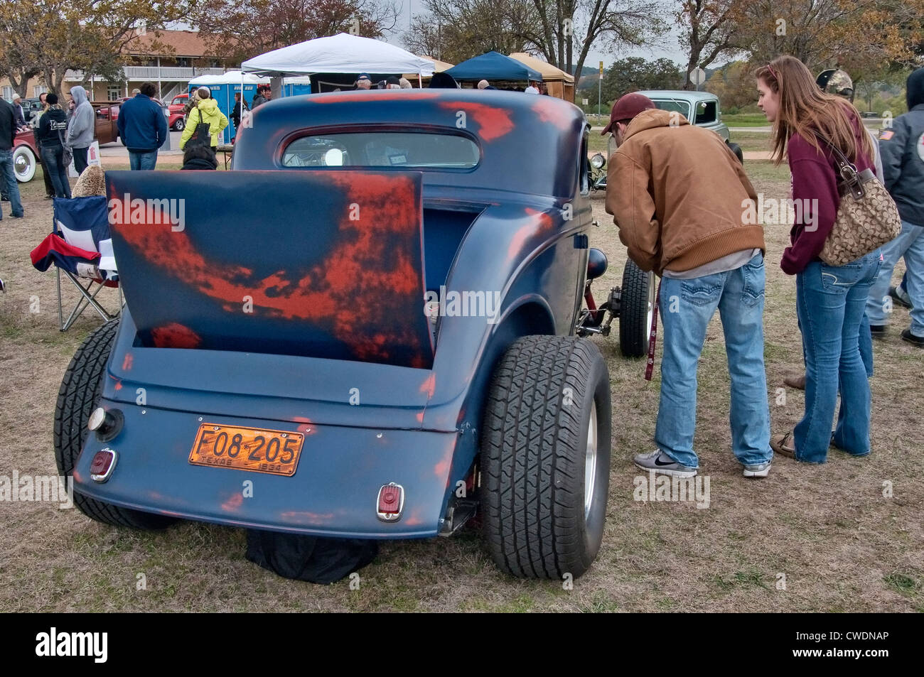 Hot Rod car at Hot Rod Revolution car show at Camp Mabry in Austin, Texas, USA Stock Photo