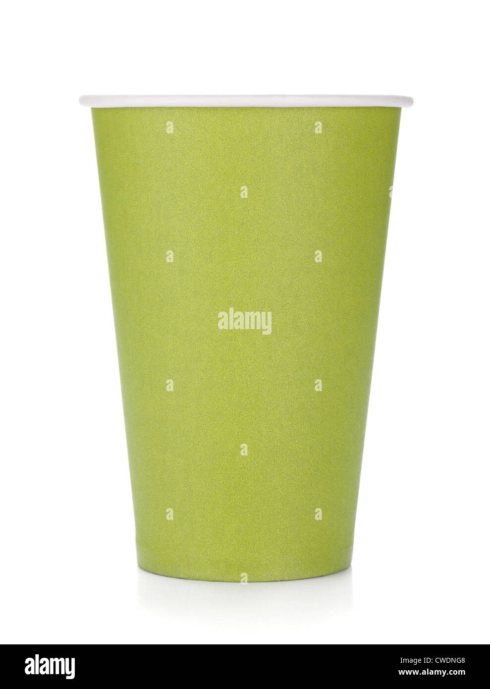 Green paper coffee cup. Isolated on white background Stock Photo - Alamy