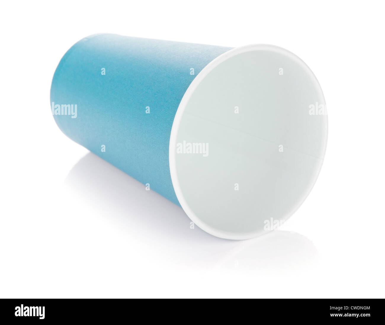 Blue paper coffee cup. Isolated on white background Stock Photo - Alamy