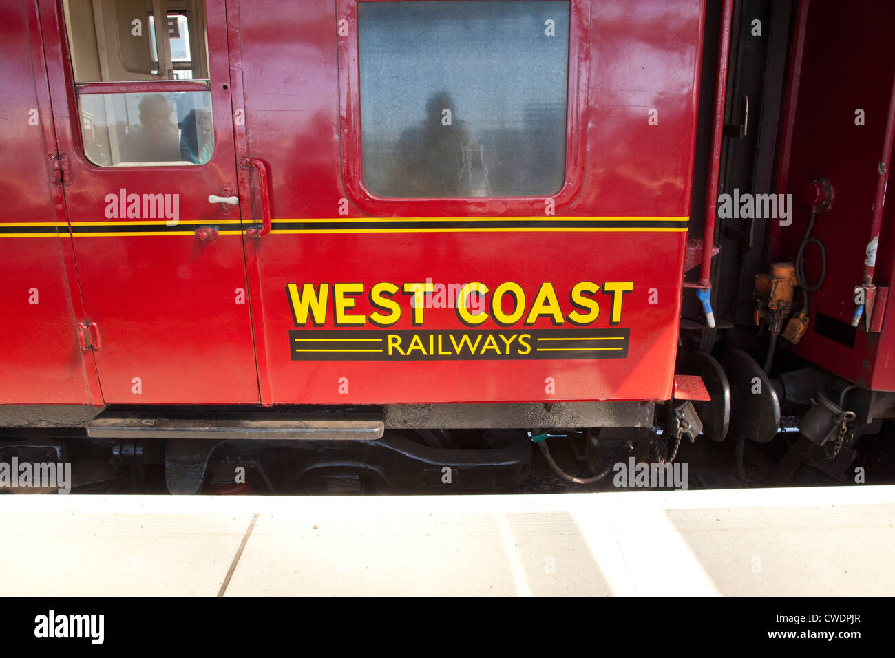 West Coast Railways Coach pulled by 'Tangmere' at Weymouth Station Stock Photo