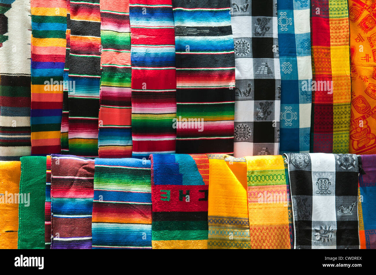 Hand woven cloth on sale in Chichen Itza Stock Photo