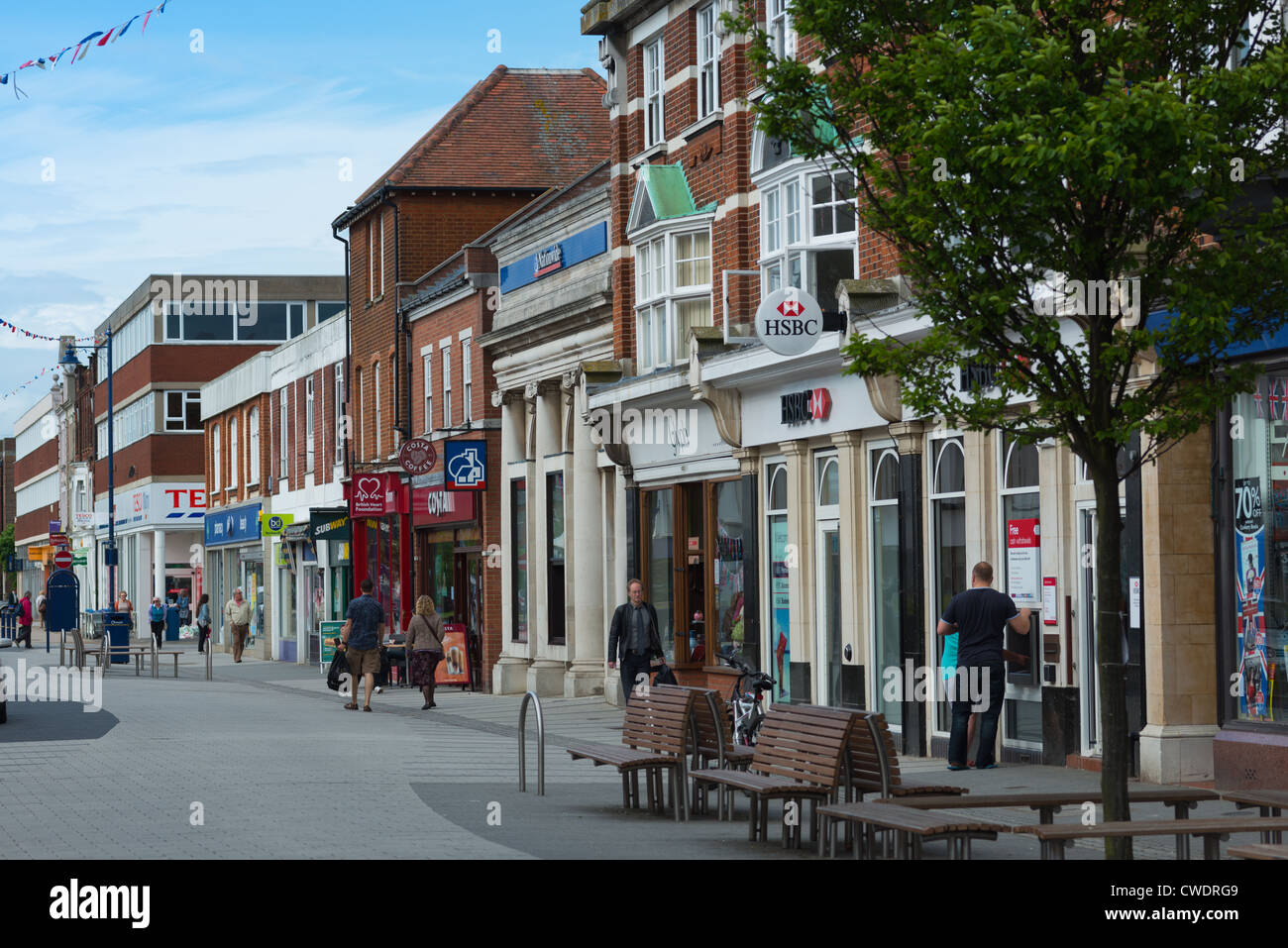 Hamilton Road, the main shopping street in Felixstowe, Suffolk, UK