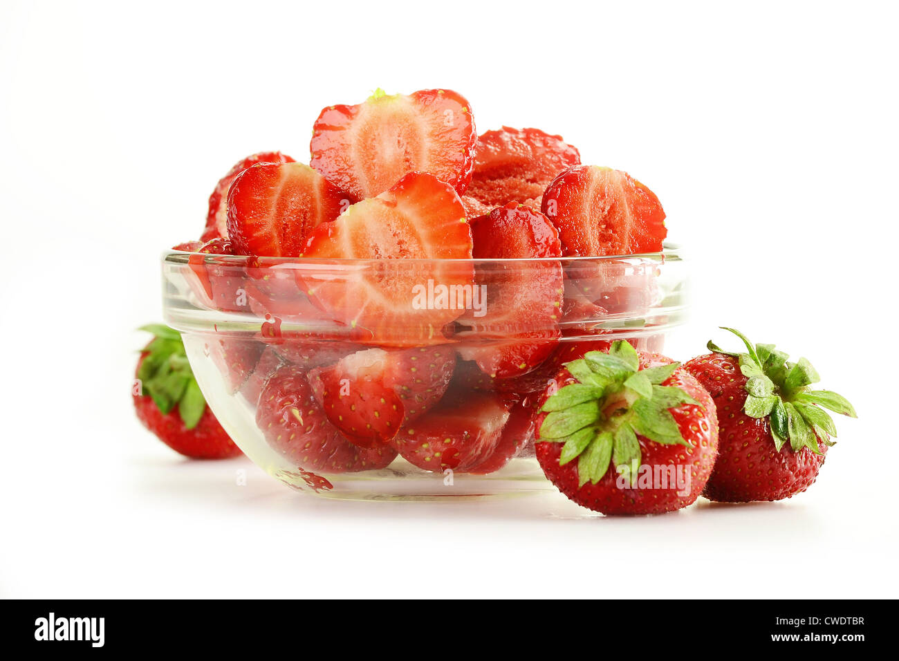 Kitchen dish with fresh strawberries Stock Photo