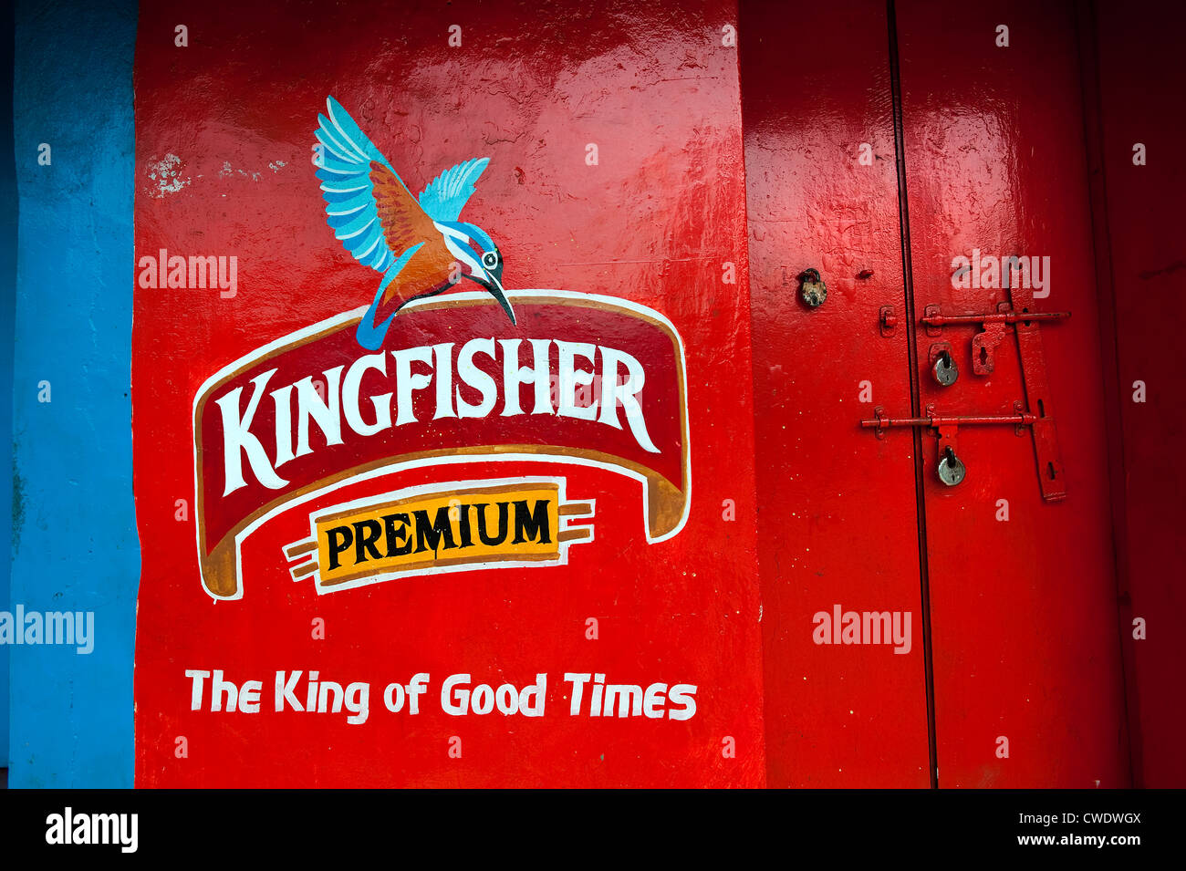 Kingfisher beer logo, Verem, Goa, India Stock Photo Alamy