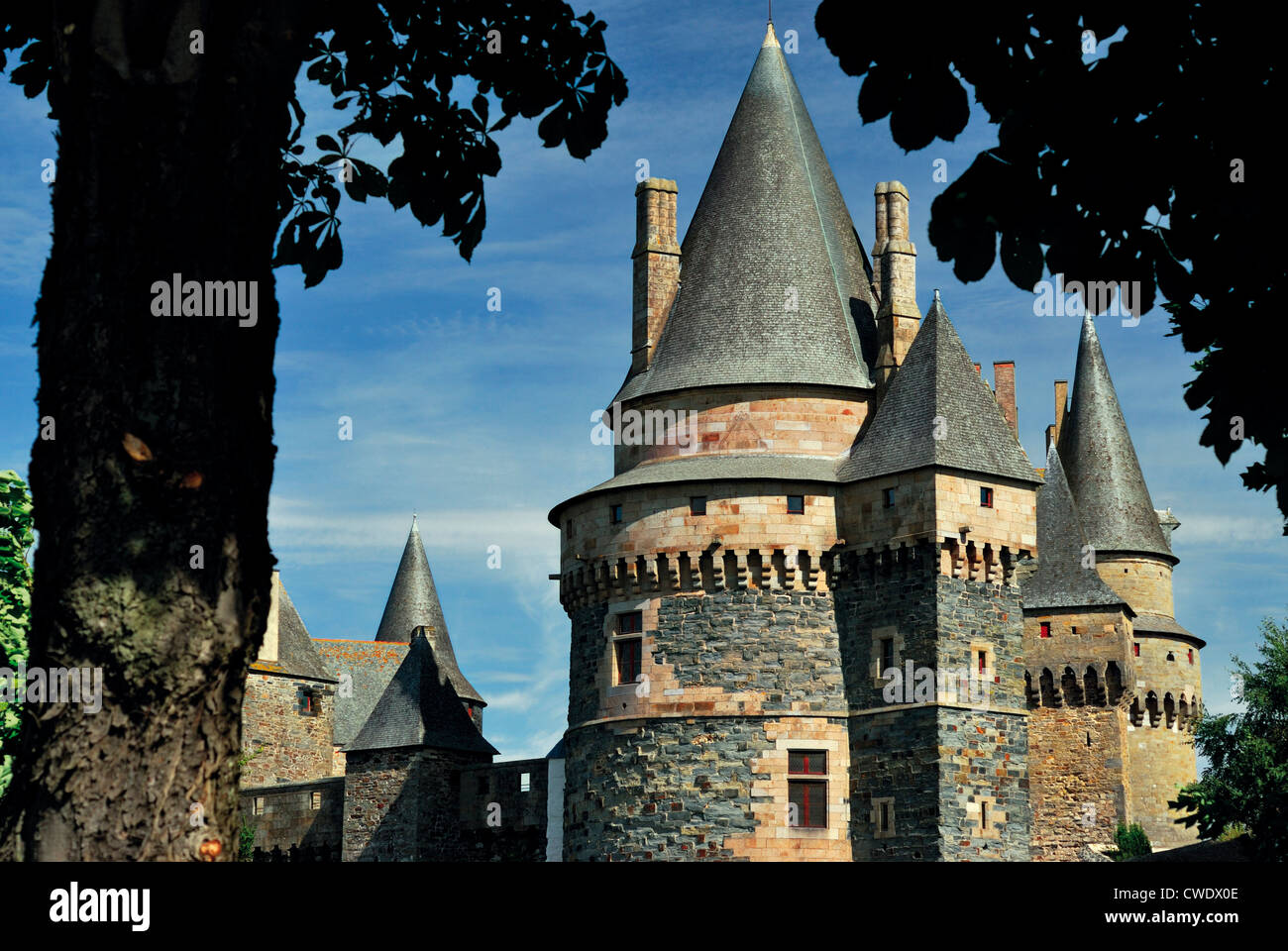 France, Brittany: Chateau de Vitré Stock Photo