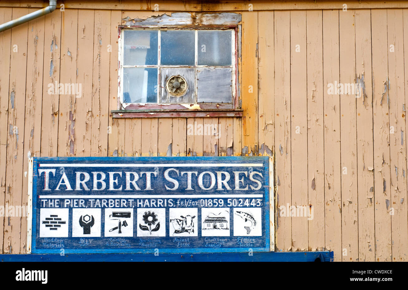 A shop in the town of Tarbert on the Isle of Harris, Outer Hebrides, Scotland, UK Stock Photo