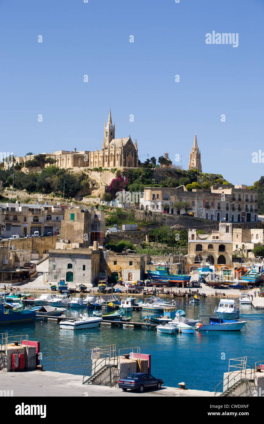 Europe, Malta, Gozo island, Ghajnsielem city and harbor Stock Photo Alamy