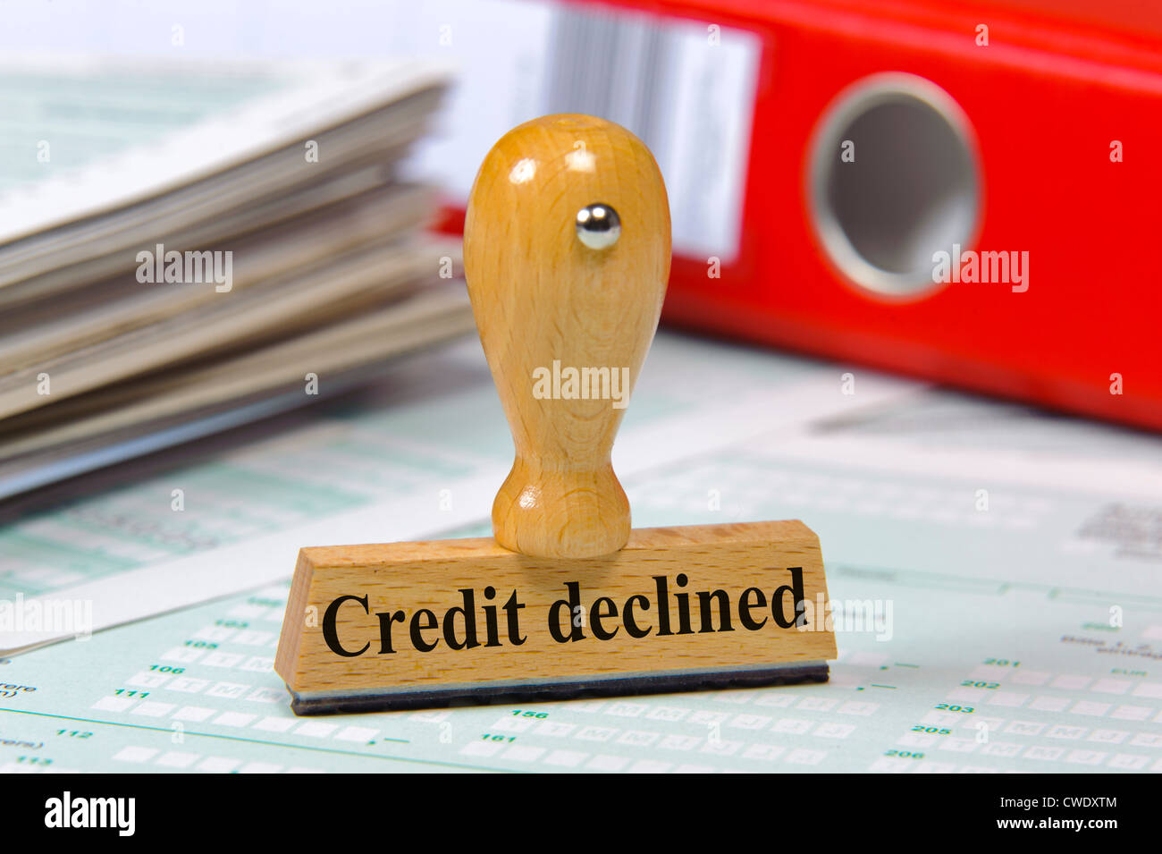 rubber stamp marked with declined Stock Photo - Alamy