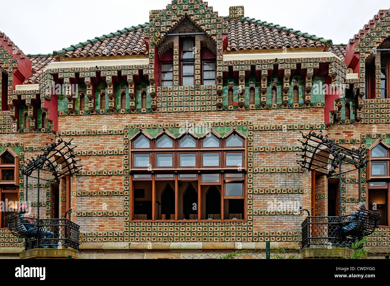 Detail facade of the palace el capricho of Antonio Gaudi in the village of Comillas, Cantabria, Spain, Europe Stock Photo
