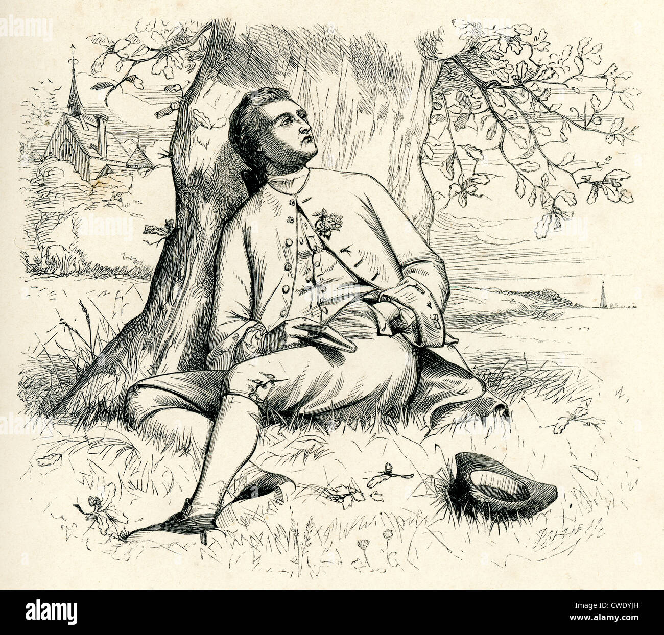Man sitting under oak tree hi-res stock photography and images - Alamy