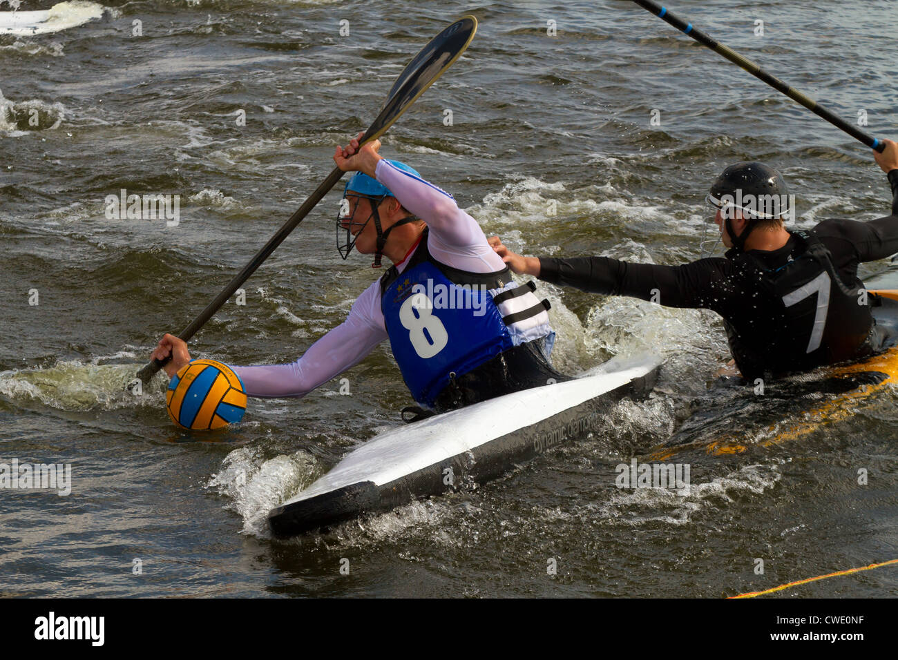 Kayak (canoe) polo tournament Stock Photo Alamy