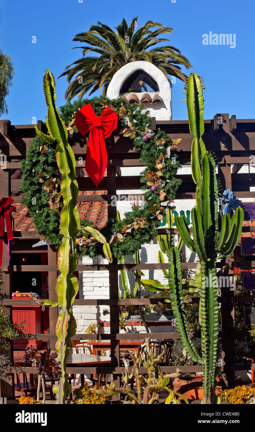 Christmas Wreath Decorations Saguaro Cactus Garden Old San Diego Town