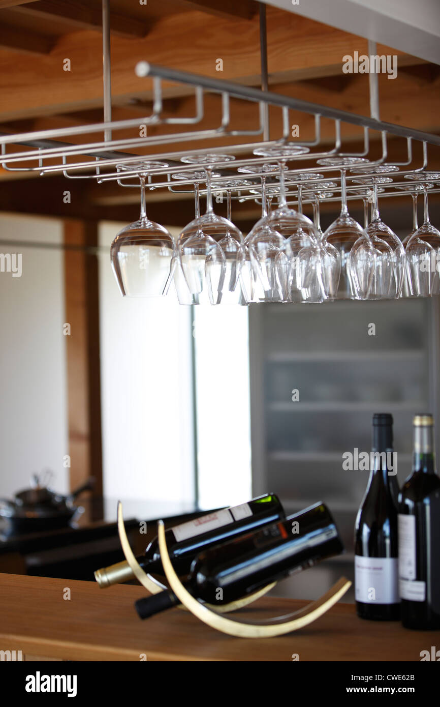 Empty bottle of wine upside down hires stock photography and images