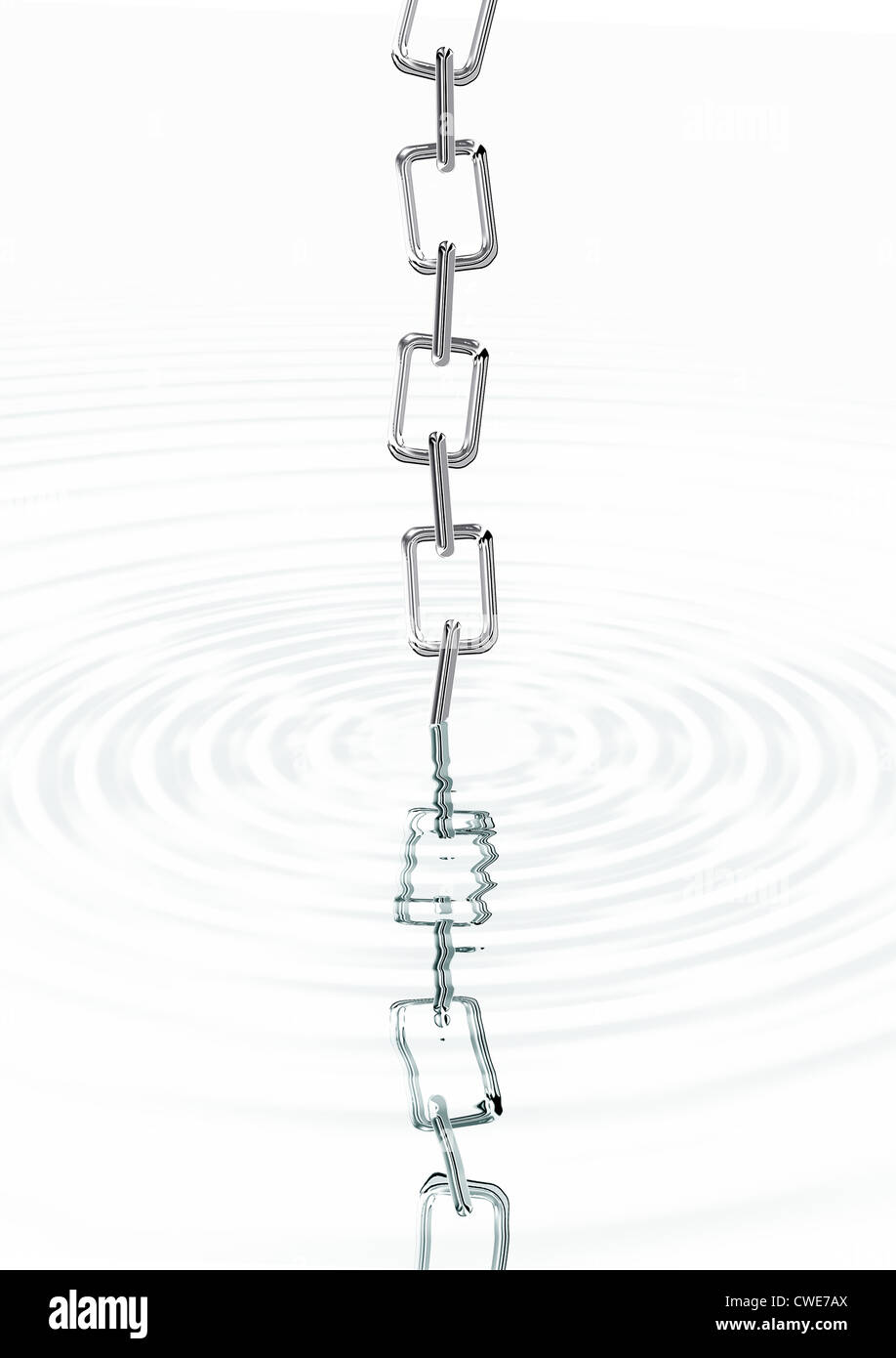 Chain Reflecting In Water, Digital Composite Stock Photo - Alamy