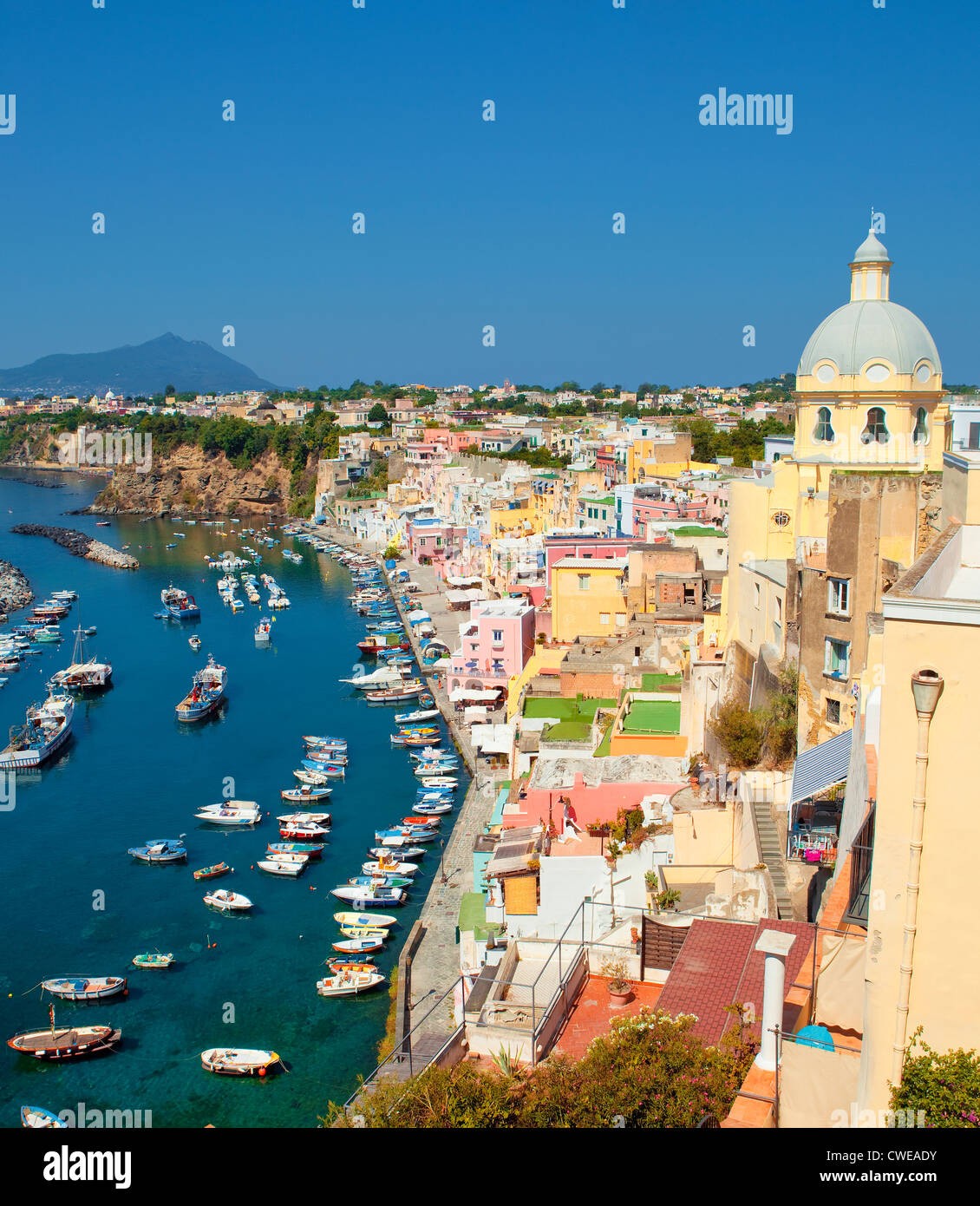 Marina Corricella, Procida Island, Bay of Naples, Campania, Italy Stock Photo