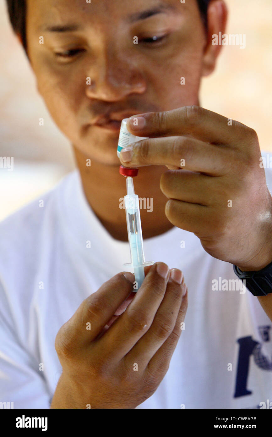 Vaccination with earthquake victims, Java Stock Photo