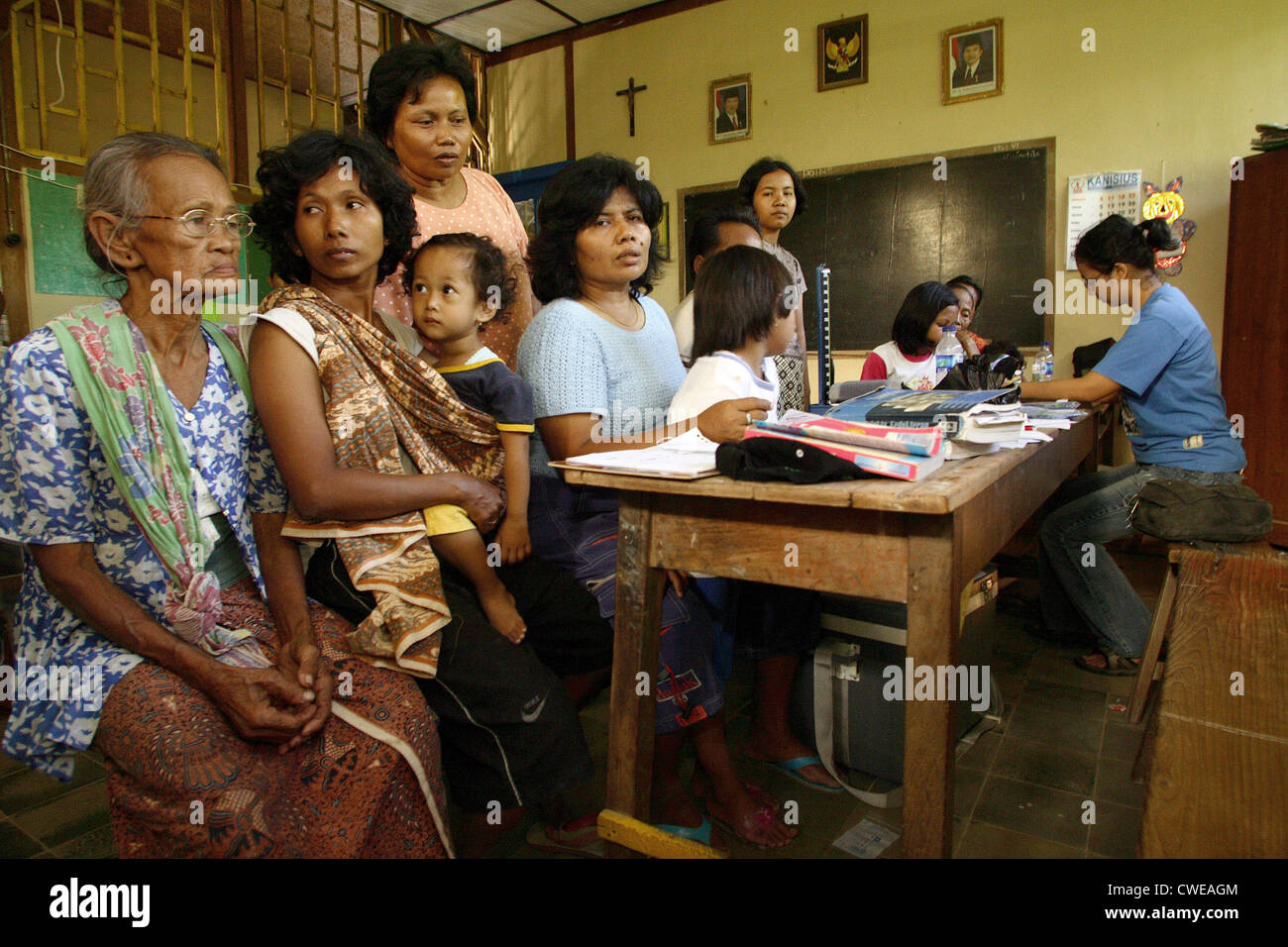 Treatment of earthquake victims, Java Stock Photo