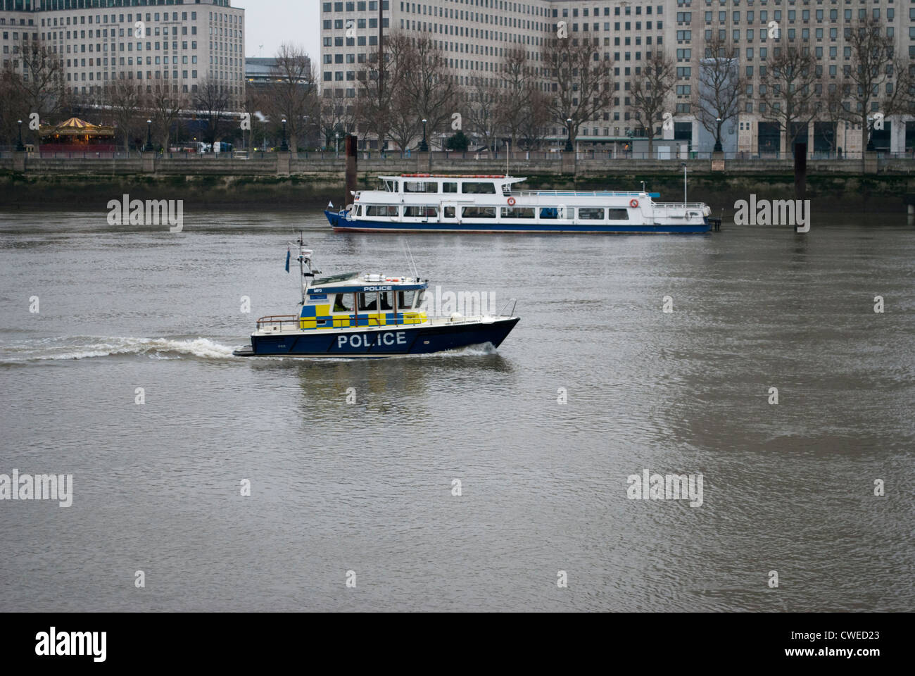 Marine Police Force boat on the River Thames Stock Photo