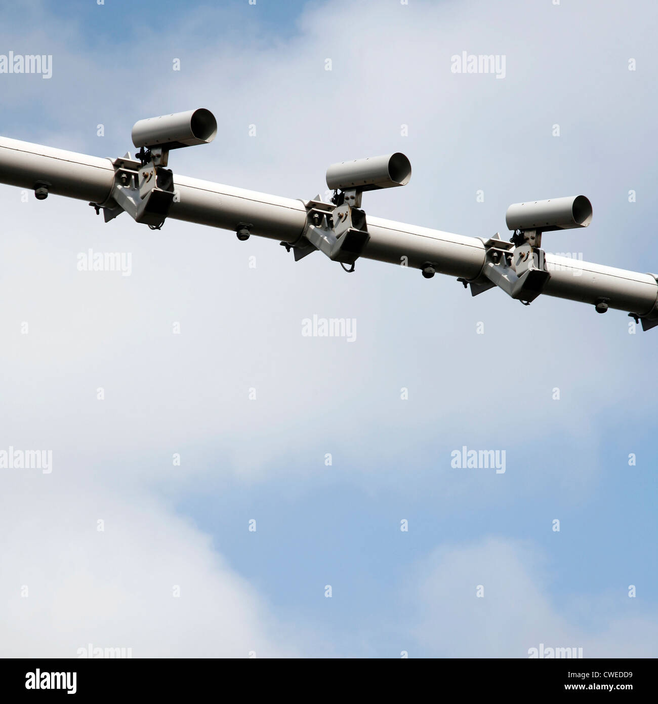 CCTV, security camera, watching every movement in modern society Stock