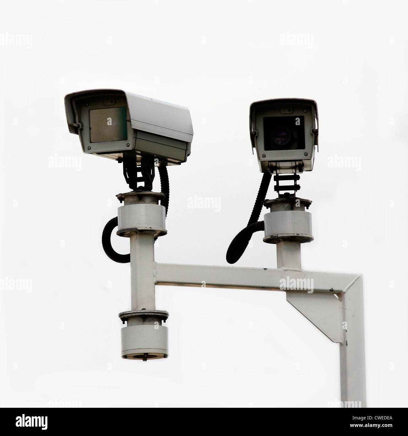 CCTV, security camera, watching every movement in modern society Stock