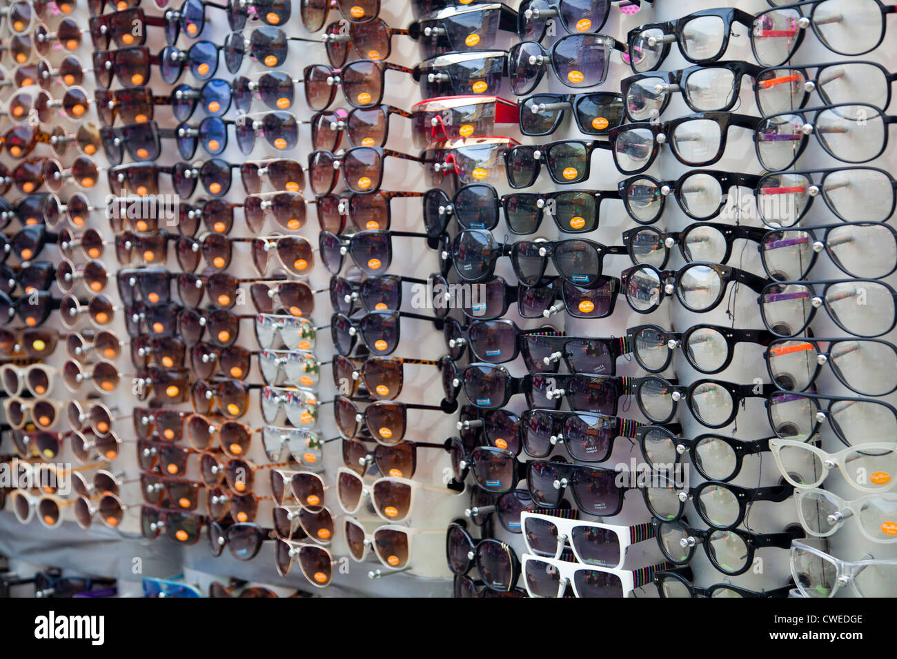 Glasses for sale at Camden Market in London UK Stock Photo Alamy