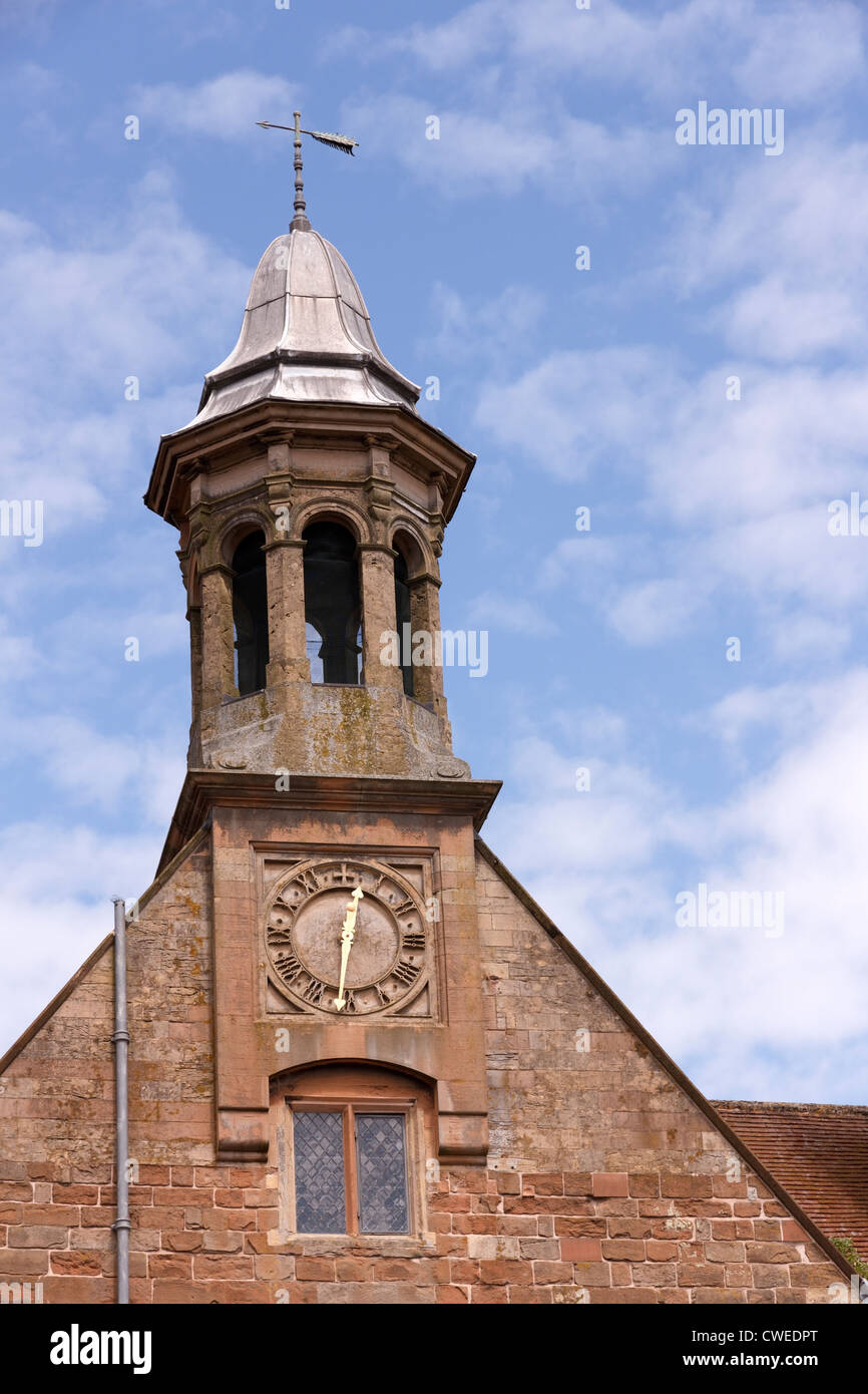 Clock and bell tower, Rufford Abbey, Ollerton, Nottinghamshire, England, UK Stock Photo