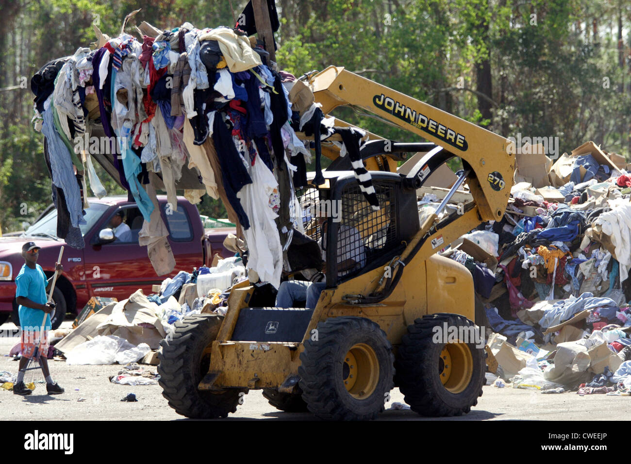 Sort of relief supplies after Hurricane Katrina Stock Photo Alamy