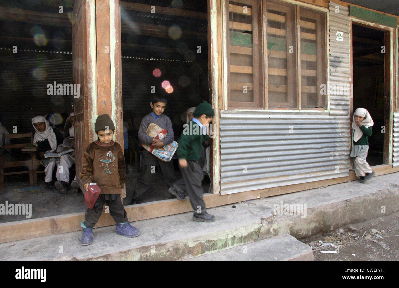 School in Pakistan earthquake zone Stock Photo