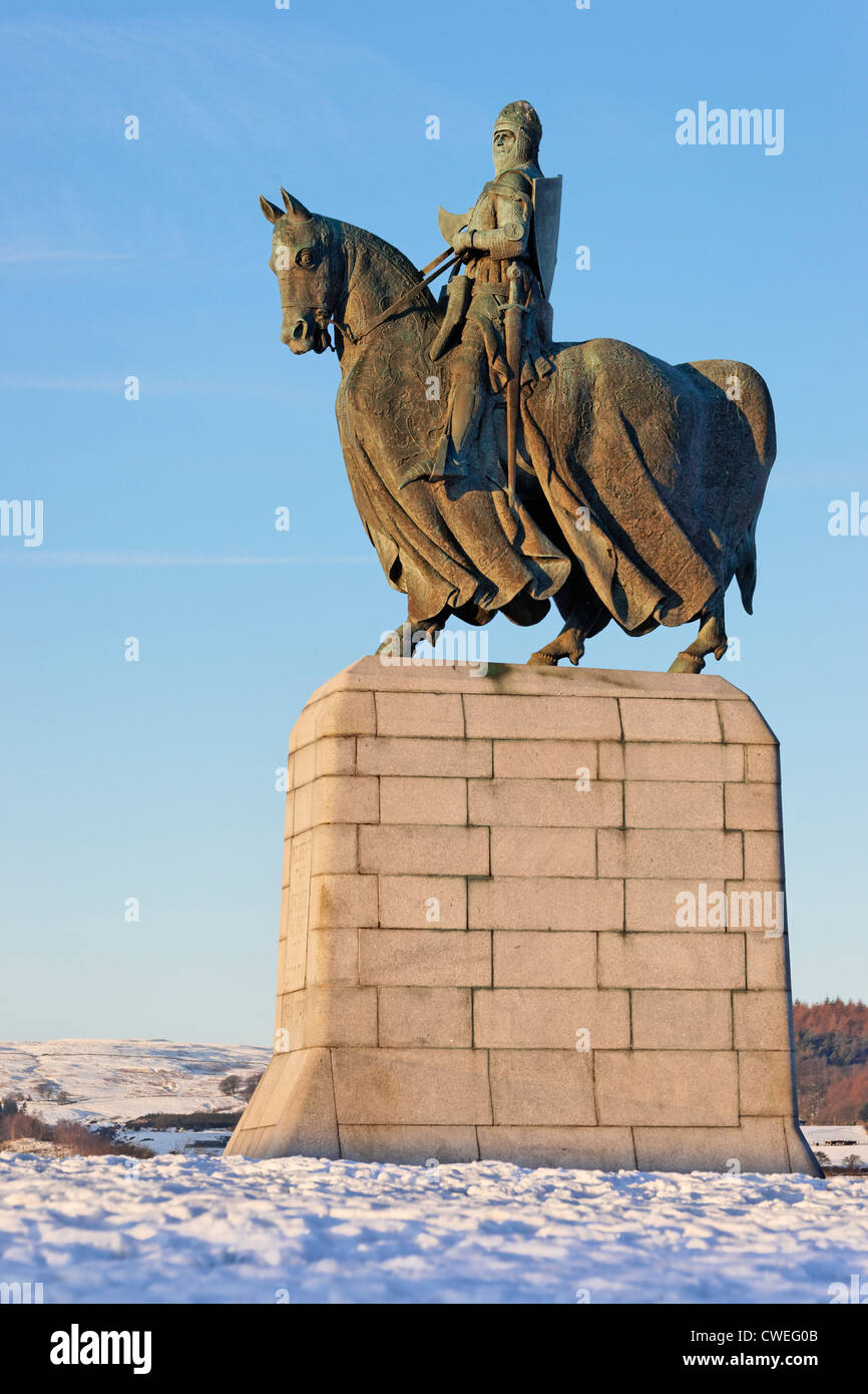 Statue of King Robert the Bruce at the Borestone, Bannockburn, Stirling, Scotland, UK. Stock Photo