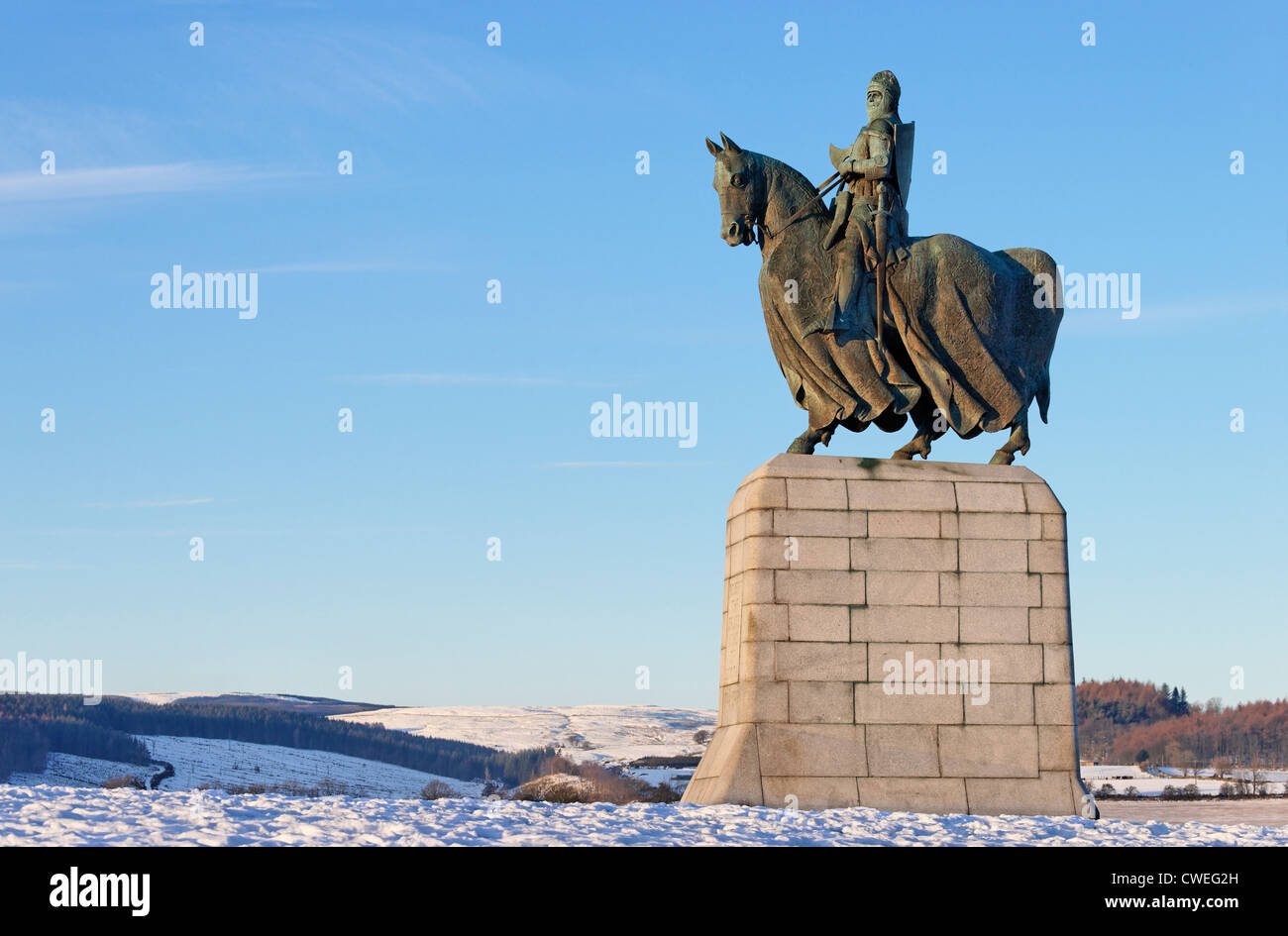 Statue of King Robert the Bruce at the Borestone, Bannockburn, Stirling, Scotland, UK. Stock Photo