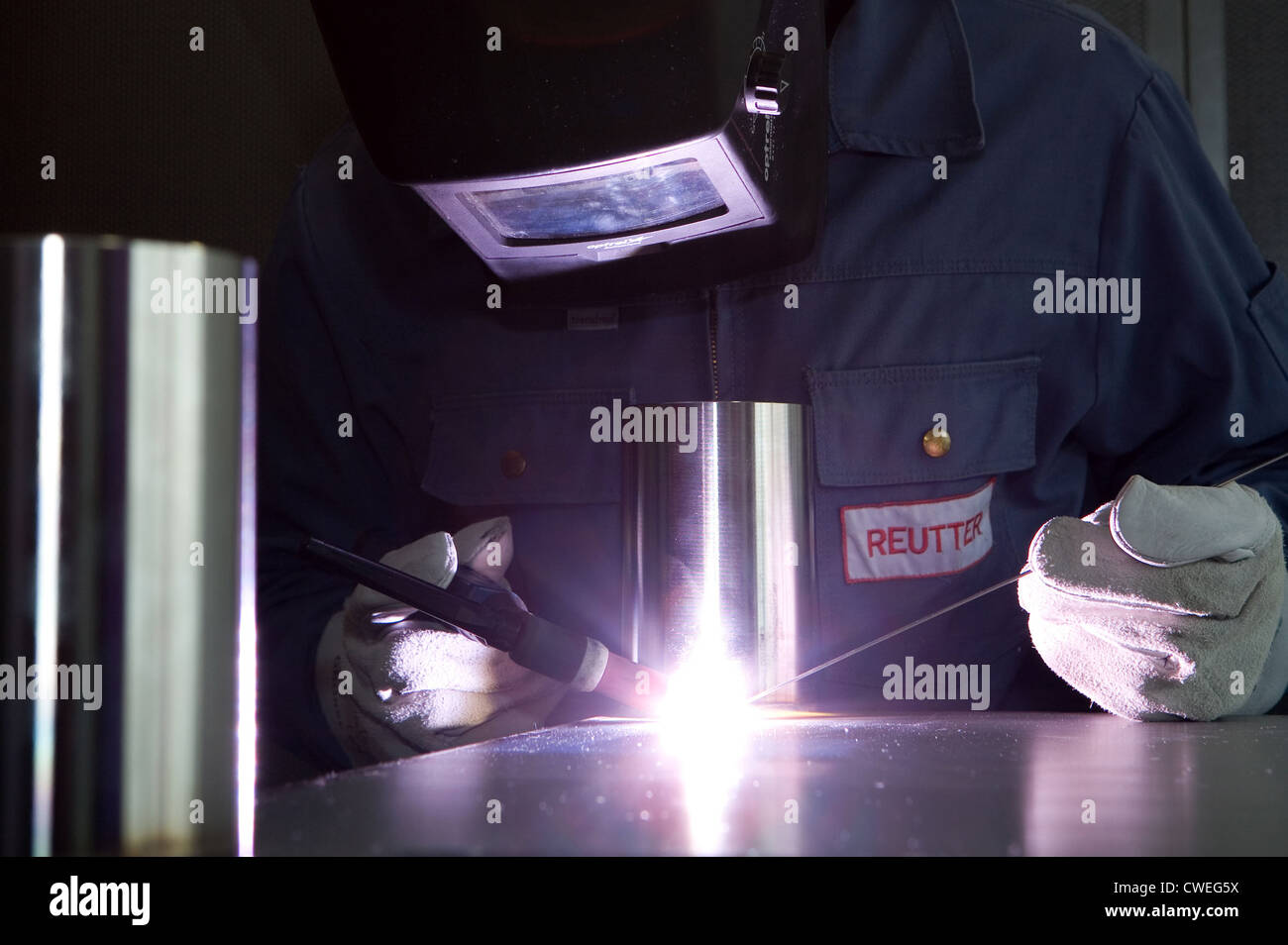 Ingoldingen, welding robot Stock Photo