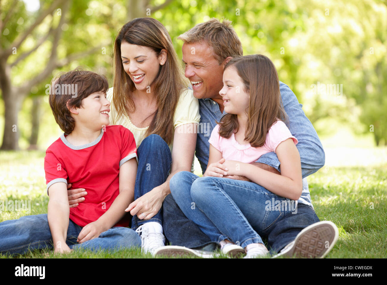 Family outdoors Stock Photo